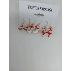 GENERICO - Pack de 3 aretes navideños