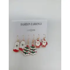 GENERICO - Pack de 3 aretes navideños