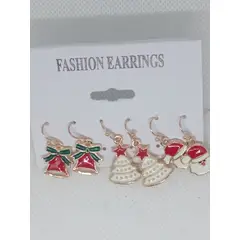 GENERICO - Pack de 3 aretes navideños