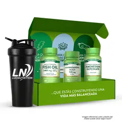 NATURE'S TRUTH - BOX Glicinato de Magnesio, Omega 3 Fish Oil 1400 mg y Ashwagandha Root - Nature´s Truth + Shaker