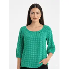 GENERICO - Blusa de Seda Femenina Casual Verde