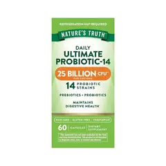 NATURE'S TRUTH - Prebióticos + Probióticos 25 mil millones CFU - 60 cápsulas -