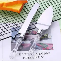 GENERICO - Set de Cuchillo y Espatula de Reposteria Perfecto para Tortas Elegante