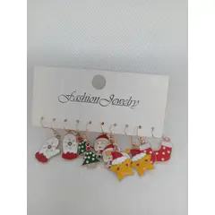 GENERICO - Pack de 5 aretes navideños