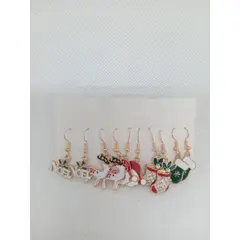 GENERICO - Pack de 5 aretes navideños