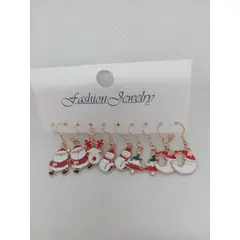 GENERICO - Pack de 5 aretes navideños