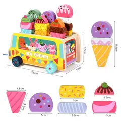 GENERICO - Carrito Helados de Madera Juguete Didáctico para Niños