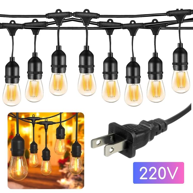 Foco Luces Guirnaldas 10 Metros 20 focos para Exterior Balcon Terrazas Jardín Fiesta G1020