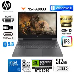HP - Laptop Victus 15-FA0033 Intel Corei5-12450H 8GB RAM 512GB SSD 156 FHD RTX3050-4GB WIN11