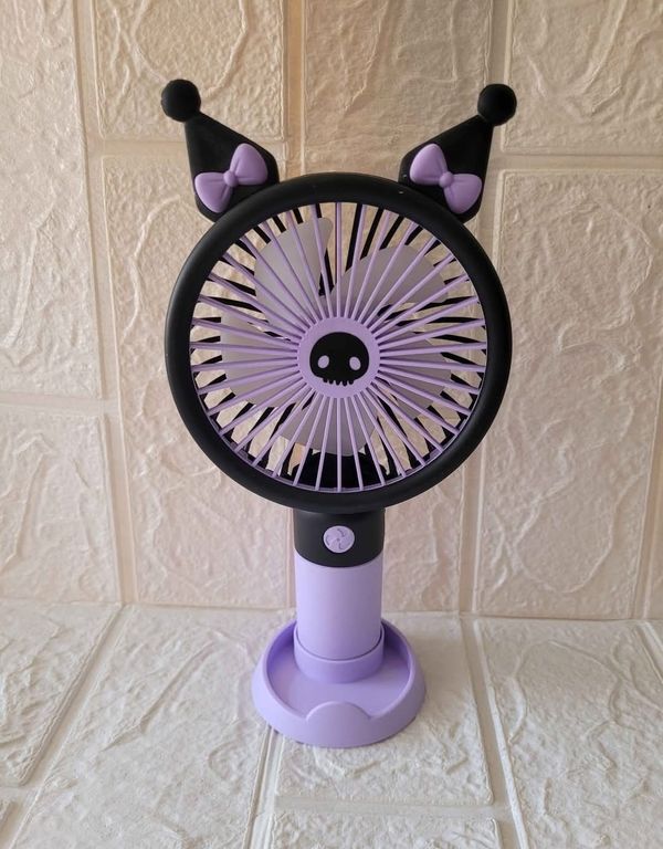 VENTILADOR RECARGABLE LILA Y NEGRO