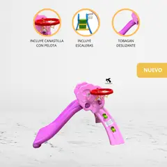 CUZKA - Tobogán con Canasto para Niños «RIDERE» PINK