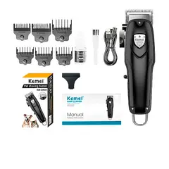 KEMEI - Maquina Negro Km-CW20 Para Corte de pelo Mascotas Recargable