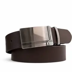 GENERICO - CORREA DE CUERO MARRON HEBILLA DE VESTIR