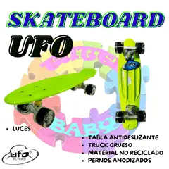 OXIEPRO - SKATEBOARD PENNY UFO CON LUCES LED EN LAS LLANTAS - VERDE