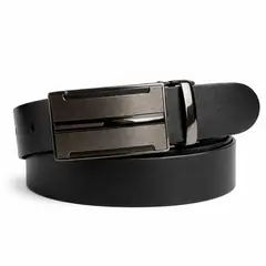 GENERICO - CORREA DE CUERO NEGRO HEBILLA DE VESTIR