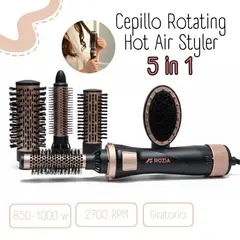 GENERICO - Cepillo Rotating Hot Air Styler Rozia 5 en 1 - HC8115