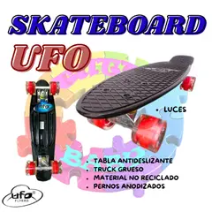 OXIEPRO - SKATEBOARD PENNY UFO CON LUCES EN LAS LLANTAS - NEGRO