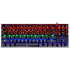 ENKORE - Teclado Mecánico Gamer Falcon RGB Rainbow 87 Teclas USB Switch Rojo