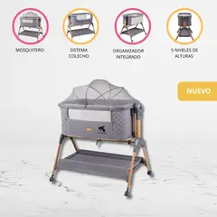 CARESTINO - Cuna colecho para Bebé «MURCIA» Gris Lobo