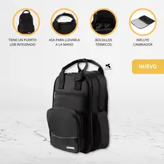 CARESTINO - Mochila Pañalera para Bebé «PRAGA V2» Black