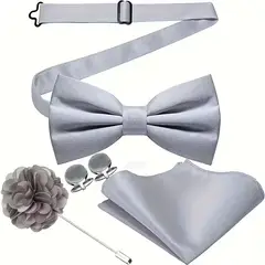 GENERICO - JUEGO DE PAJARITA PARA HOMBRE DE 4 PIEZAS - TRAJE Y TERNOS PARA FIESTAS