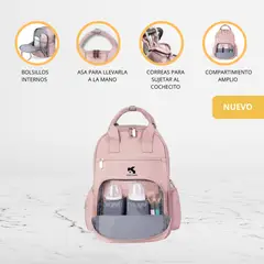 CARESTINO - Mochila Pañalera para Bebé «PRAGA V2» Pink