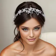 GENERICO - TOCADOR TIARA CORONA PEINETA GANCHO PARA BODAS Y NOVIAS