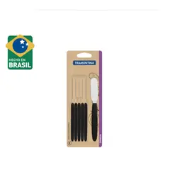 TRAMONTINA - SET DE CUCHILLO PARA MANTEQUILLA  IPANEMA 6 PIEZAS MANGO NEGRO