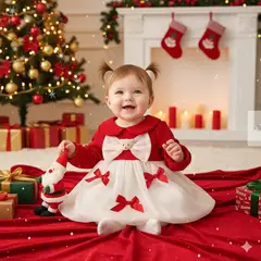 GENERICO - VESTIDO NAVIDAD PARA NIÑA BEBE