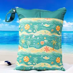 GENERICO - Bolsa impermeable para niños lavable y reutilizable verde mar