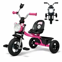 GENERICO - Triciclo Niños de 1.5 a 5 Años con 3 Ruedas, Luces, Sonido, Cinturón de Seguridad y Canasta