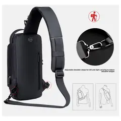 OEM - Mochila Pechera Antirrobo para Hombres Color Negro