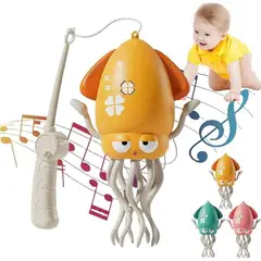 GENERICO - CALAMAR BAILARÍN INTERACTIVO CON LUCES LED Y SENSOR DE MOVIMIENTO - AMARILLO