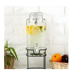 ICHIMATSU - DISPENSADOR DE VIDRIO CON TAPA HERMETICA DE 3.8 LT CON RACK