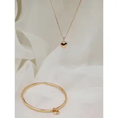 GENERICO - Set Love Oro rosé 24K - Collar y Pulsera de Acero Inoxidable 316L