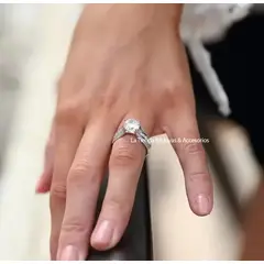 LA TIENDA 88 JOYAS Y ACCESORIOS - La Tienda 88 - Anillo De Compromiso Mujer Bañado Oro 18k - Blanco