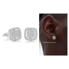 LA TIENDA 88 JOYAS Y ACCESORIOS - La Tienda 88 - Aretes Pendientes Unisex Hombre Hip Hop - Blanco