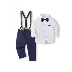 GENERICO - Traje Terno de Niño bebe - Pantalon+ Camisa +Corbata+Tirante