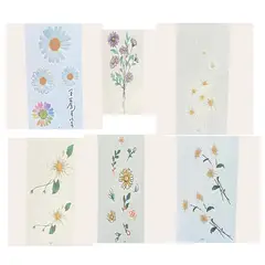 GENERICO - 4 laminas de stickers tatuajes temporales flores