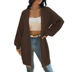 GENERICO - Chompa Mujer Hilo Abierto Mlarga Diva 359G-28 Color Marron