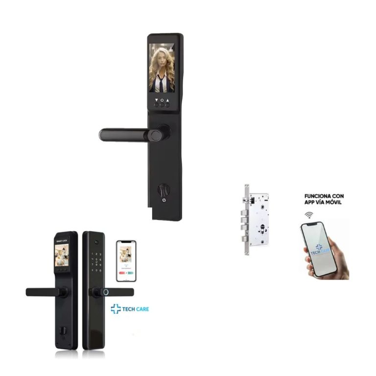 CERRADURA SMART GRANDE CON CÁMARA HUELLA CLAVE TARJETA