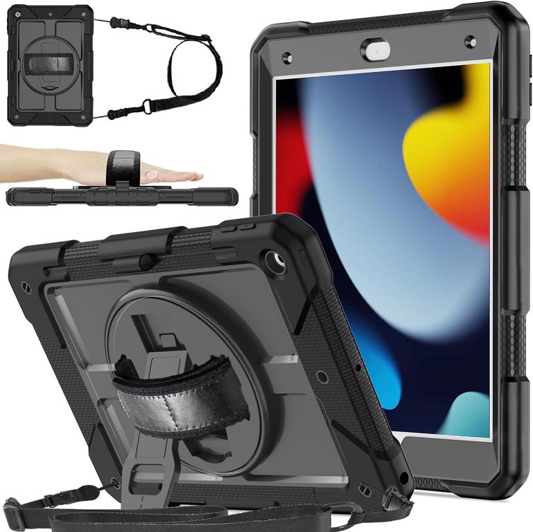 Funda Antigolpe Armor Correa 360° Para iPad 7 / 8 / 9 Gen. 10.2 " - NEGRO