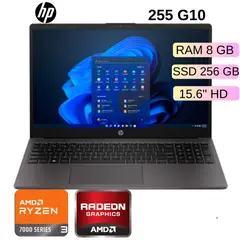 HP - LAPTOP 255 G10 AMD RYZEN 3 7320U, Ram 8GB, SSD 256GB, 15.6" HD (A9BS1LT#ABM)