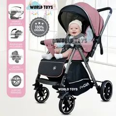 BABY - Coche Cuna de Lujo «CAMILA» Mango Reversible Pink