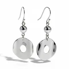 VANDRALA - ARETE DE PLATA COLGANTE CIRCULOS OVALADOS