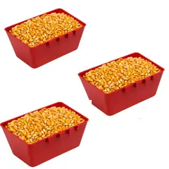 GENERICO - Pack de 3 Comederos y/o Bebederos Para Ave 23×13.5×9.5 Cm