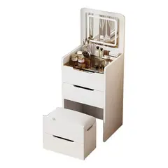 ANYHOGAR - Tocador Lujo Espejo Tipo Velador Con Taburete Con Luz