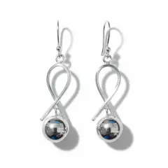 VANDRALA - ARETE DE PLATA COLGANTE BOLITA LARGA