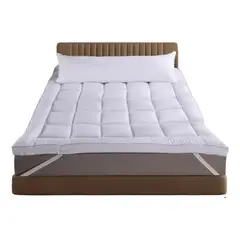 ANYHOGAR - Cubrecolchón Topper Ultra Acolchado 2 Plazas Blanco