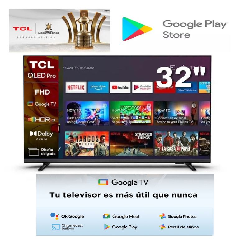Led 32 Pulgadas Qled Smart Google TV Full HD